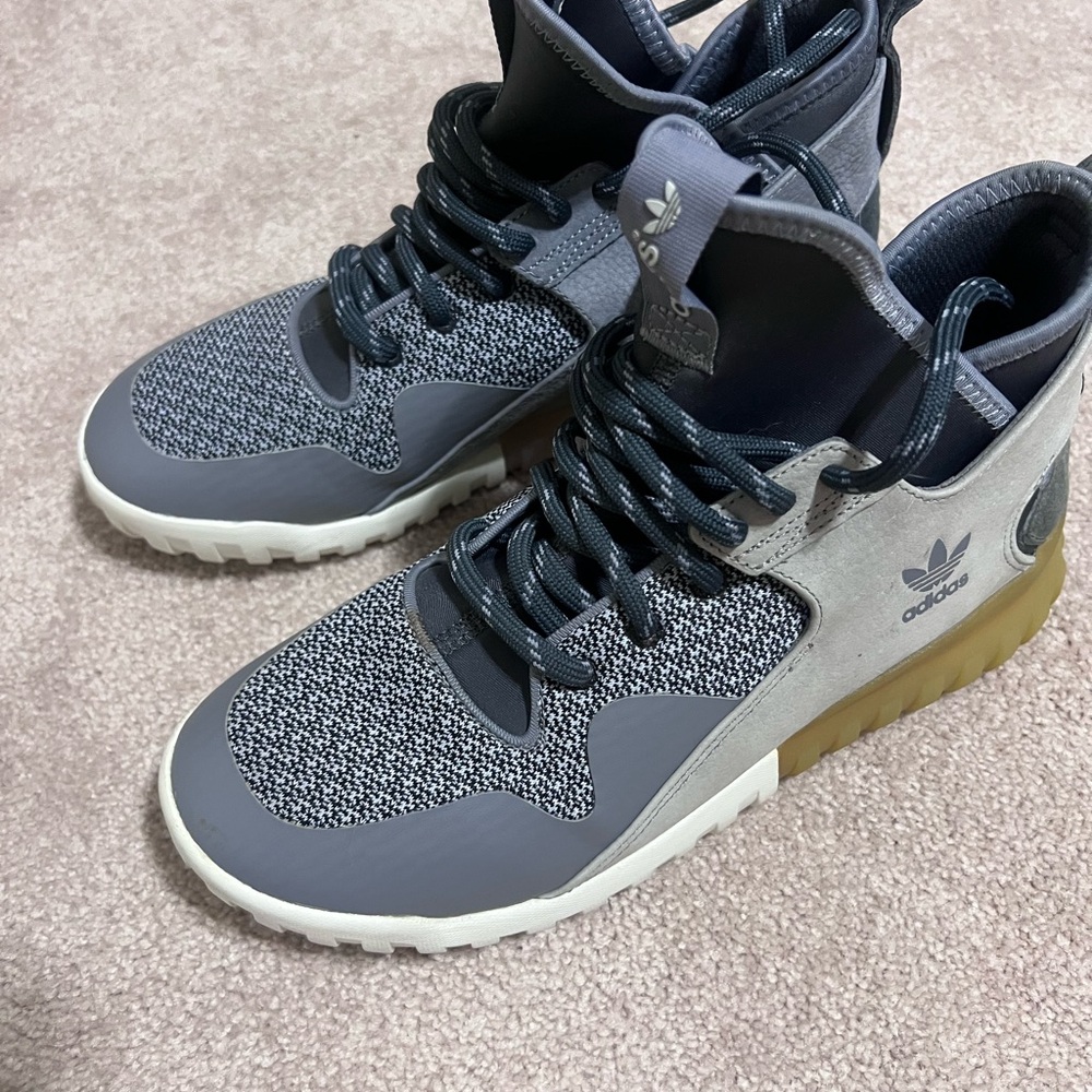 Adidas Gray Sneakers with Breathable Mesh Upper